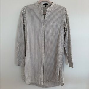 Theory Black & White Striped Long Button-Up Tunic